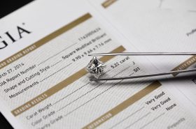 Thailand,,bangkok,-,08.11.2022,:,Gia,Diamond,Princess,Shape,5.22 Diamond on a GIA Certificate