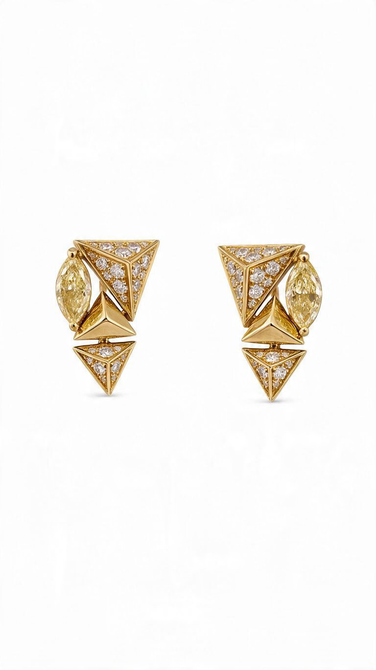 dreamina-2026-07-15-3583-yellow gold yellow and white diamond ear...